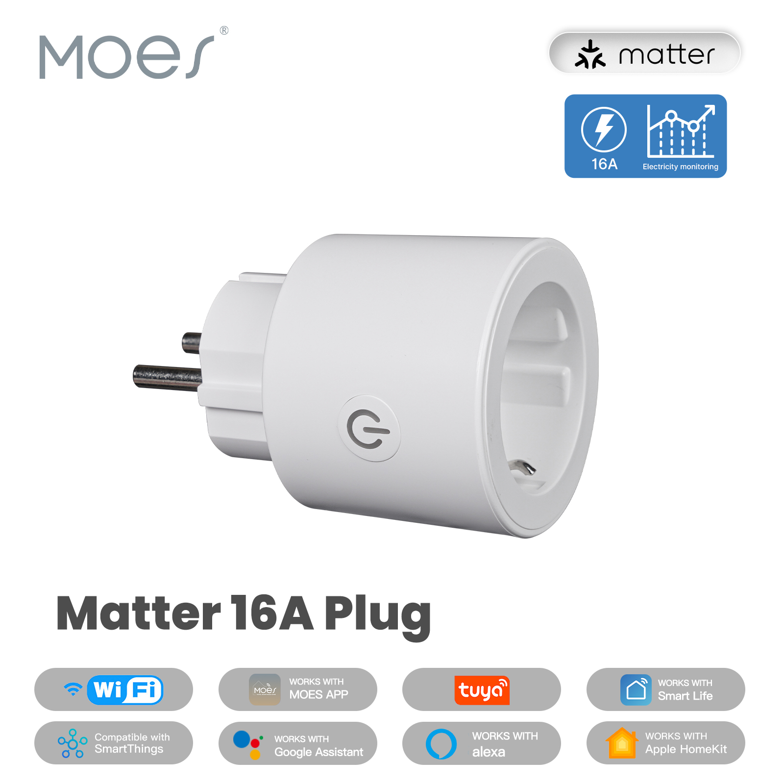 Diy Home Electronics - MOES Smart EU/US/UK Plug Matter WiFi