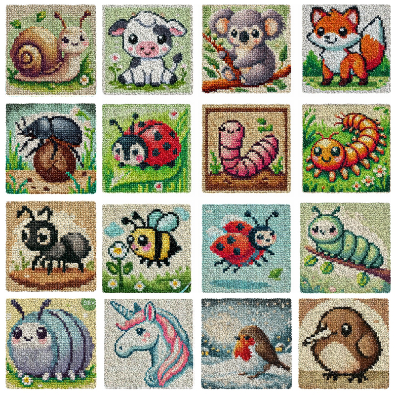 Diy Home Electronics - Cute Animals Embroidery Latch Hook Kit