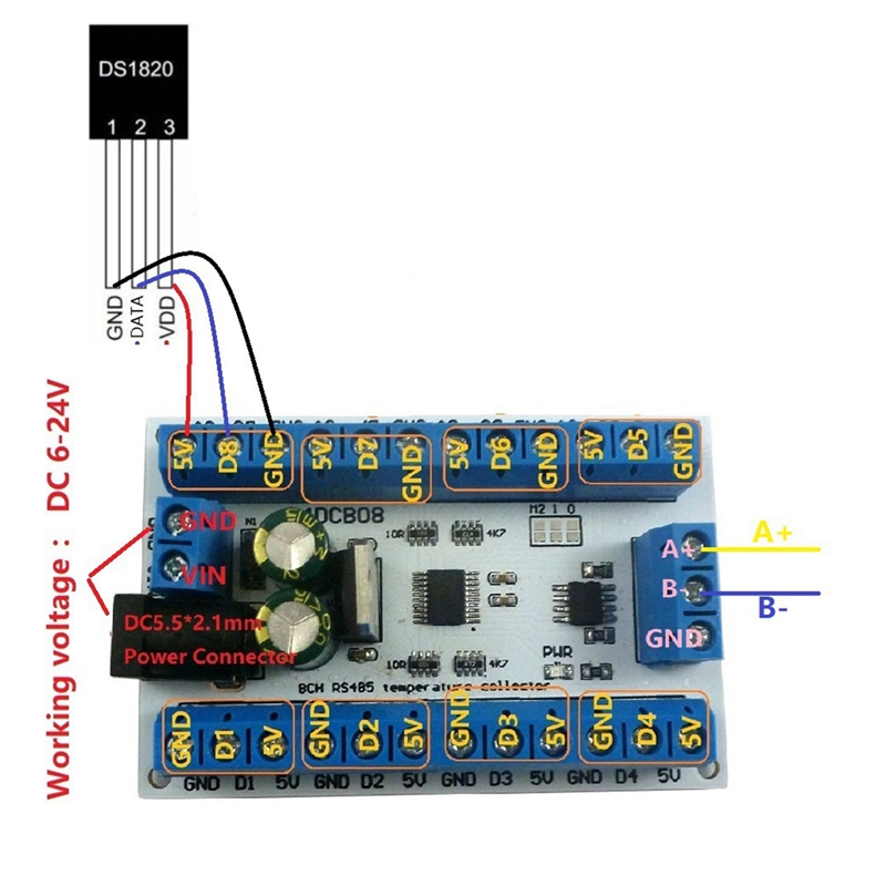 ELETECHSUP 8Ch Ds18b20 Rs485 M - Ds18B20 Temperature Sensor 리뷰 및 가격