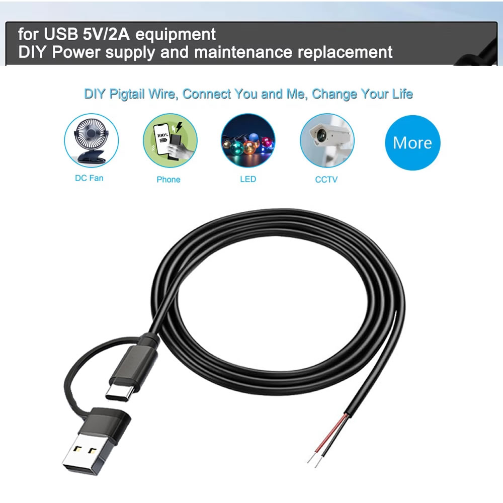 DC 2 Pin Power Cable USB and T - Diy Electronics Music 리뷰 및 가격
