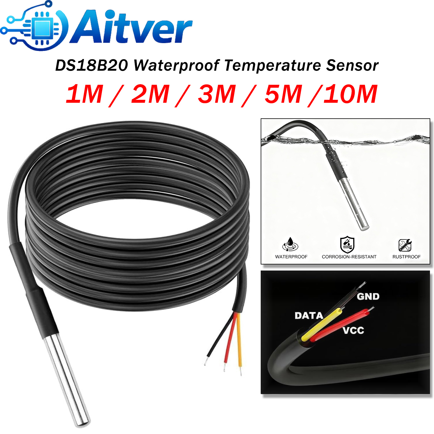 DS18B20 Waterproof Temperature - Ds18B20 Temperature Sensor 리뷰 및 가격